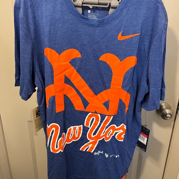 New York Mets Nike Cooperstown Collection Logo Tri-Blend T-Shirt (M) - Picture 1 of 4